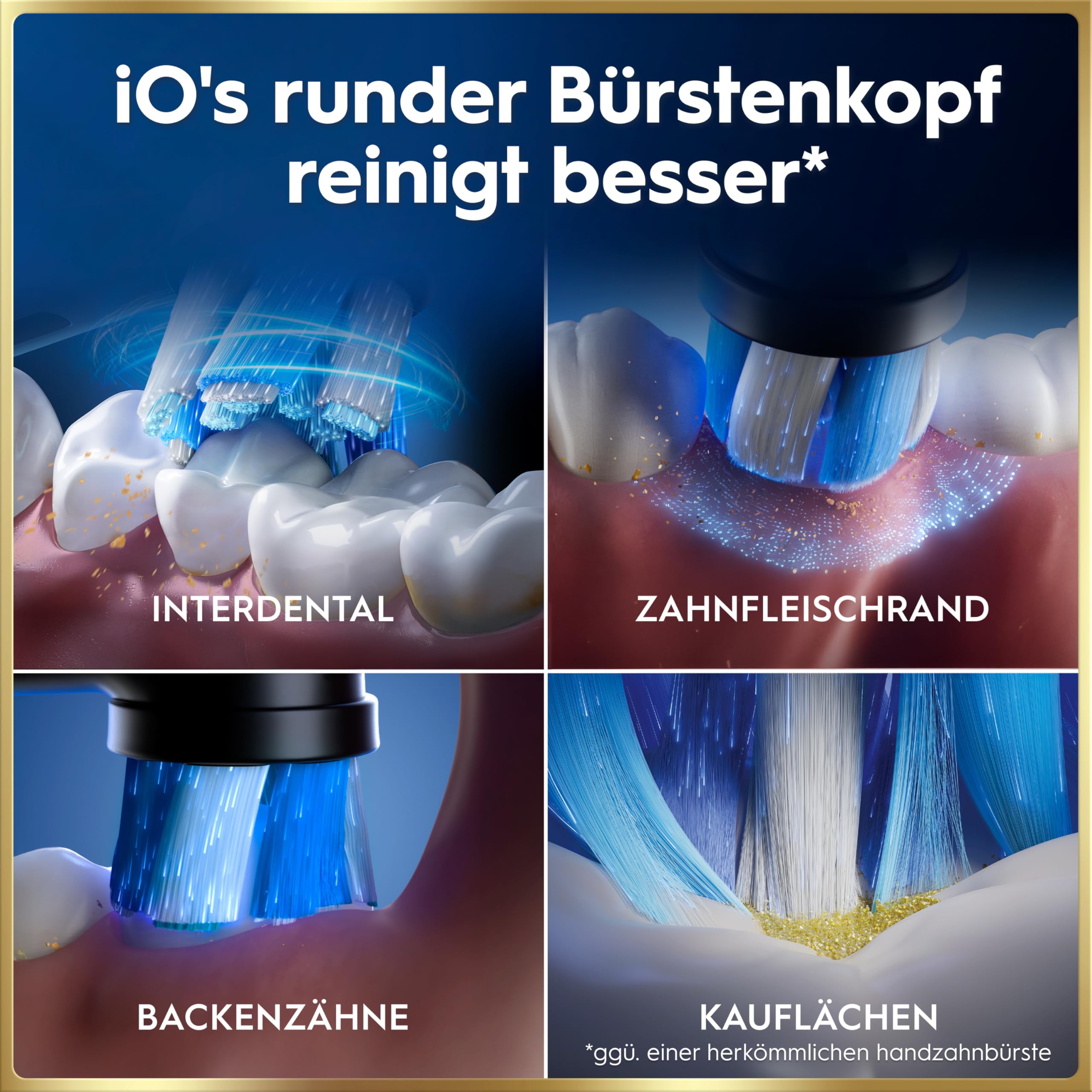 Oral-B iO Series 9 Elektrische Zahnbürste, Blau | Inkl. 3 Aufsteckbürsten, Lade-Reise-Etui, CHIP Testsieger (11/25), Electric Toothbrush mit 7 Modi für Zahnpflege