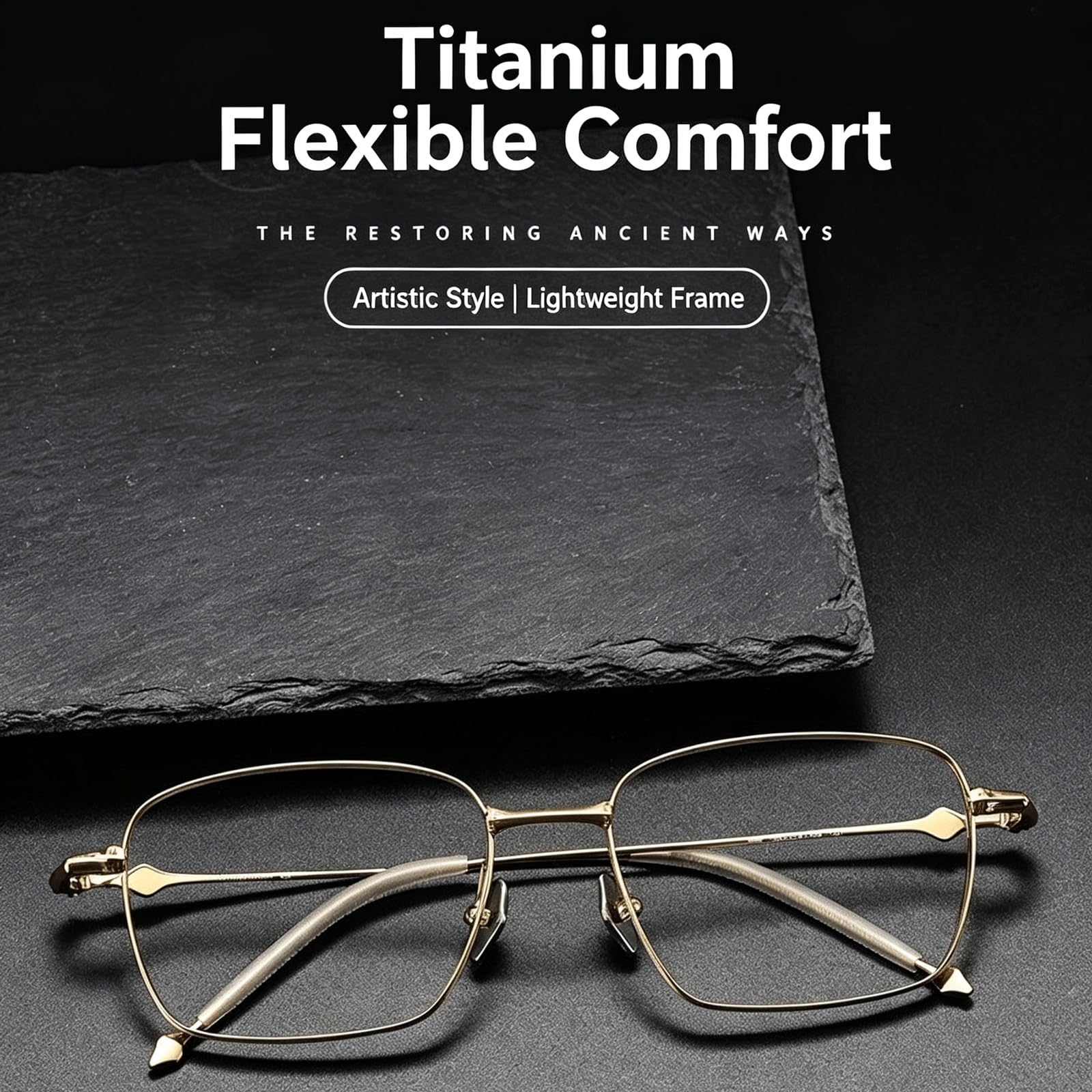 Monturas de Gafas for Hombre Gafas Suqare(Silver)