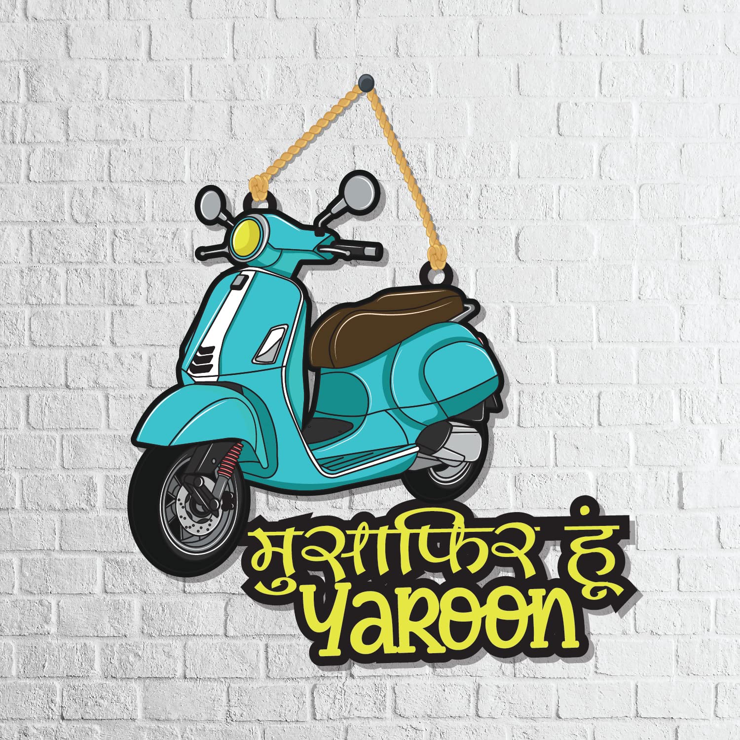 Bhai Please Musafir Hoon Yaaron Wall Decor - Hindi Travel Art -4 Bhai Please Musafir Hoon Yaaron Wall Decor - Hindi Travel Art -4