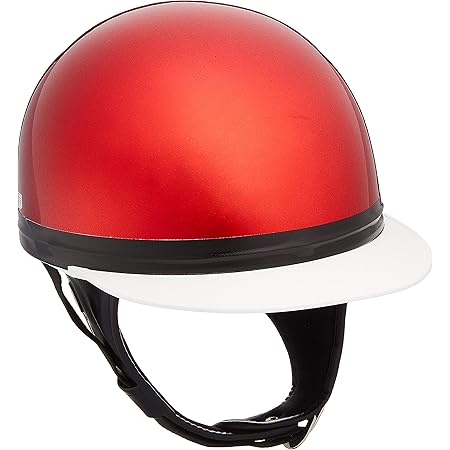 Amazon バイクパーツセンター ヘルメット ハーフ コルク半 三つボタン レッドラメ フリーサイズ 頭囲 57cm 60cm未満 701001 車 バイク 車 バイク