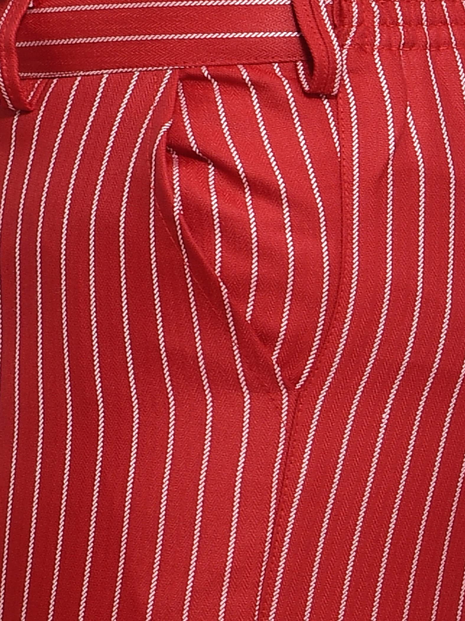 Jeetethnics Boys Red Striped Coat Suit Set with Waistcoat Shirt and Trousers (9077A) 3