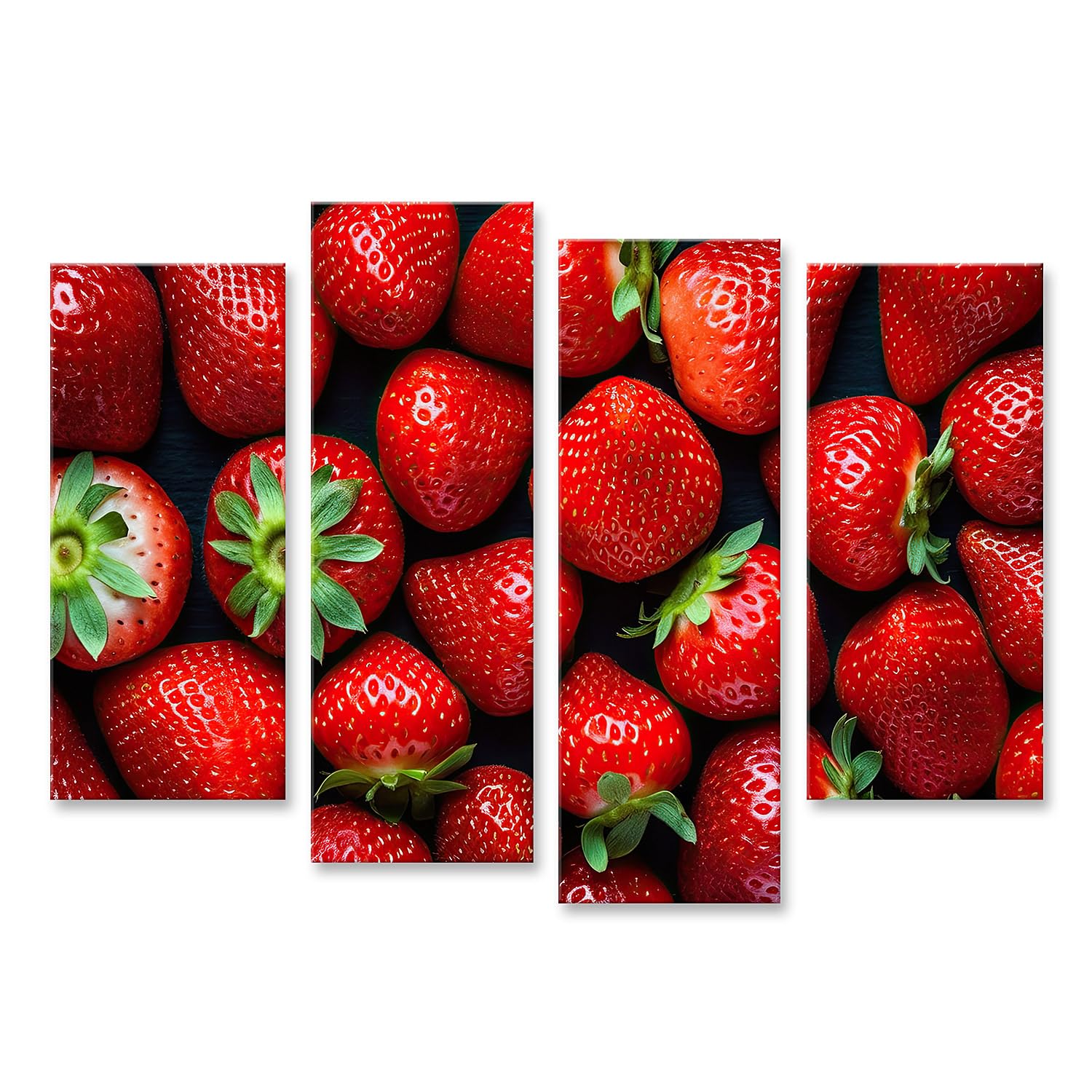 islandburner Quadro su tela fragole dall'alto da cucina per la cucina Immagini murali Poster
