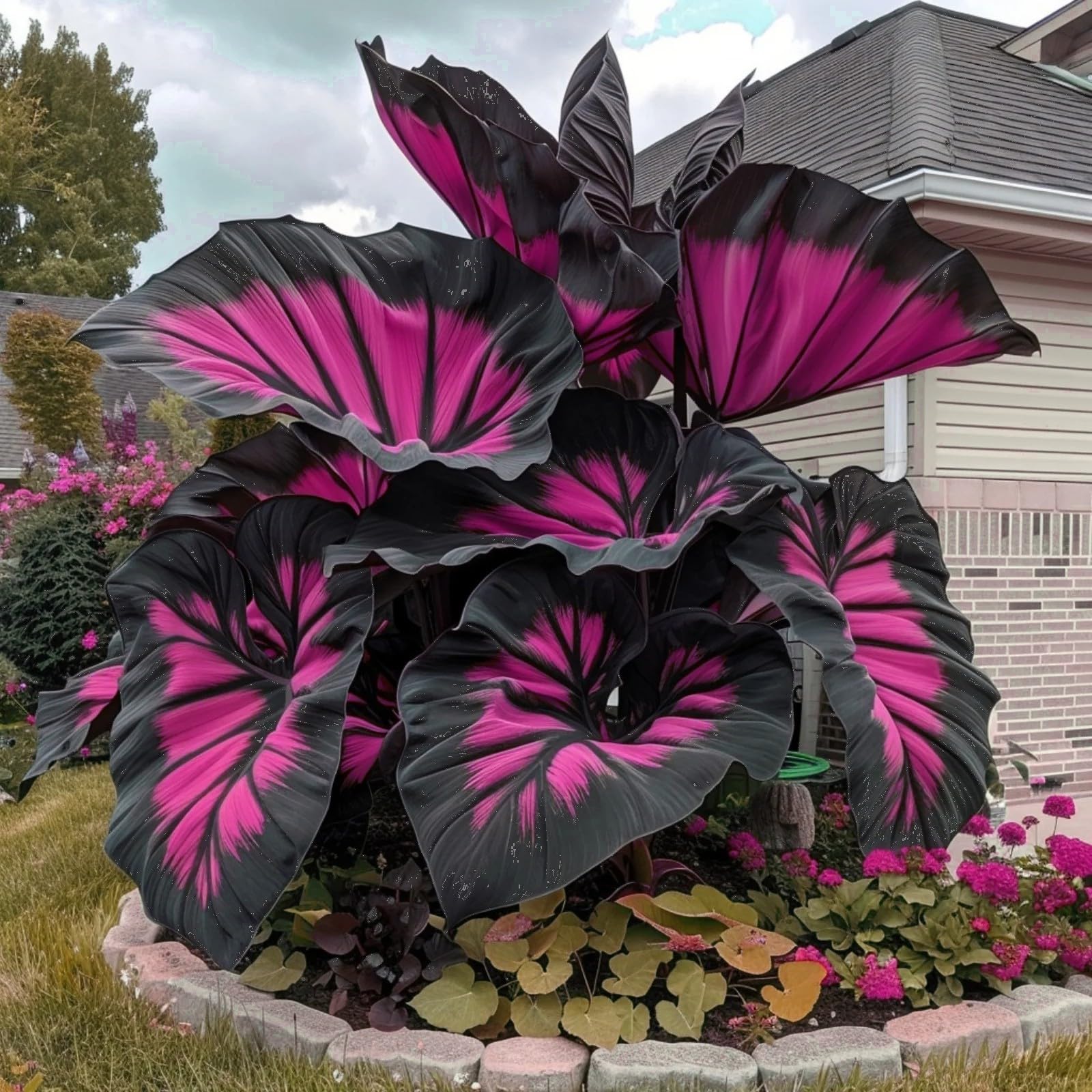 Elephant Ear Mix for Planting Now UK/Cut Flowers/Greening Flower/Strong Plants That Grow Well/Good for Containers,Natural Organic/Wedding Flowers.-3bulbs-greenH