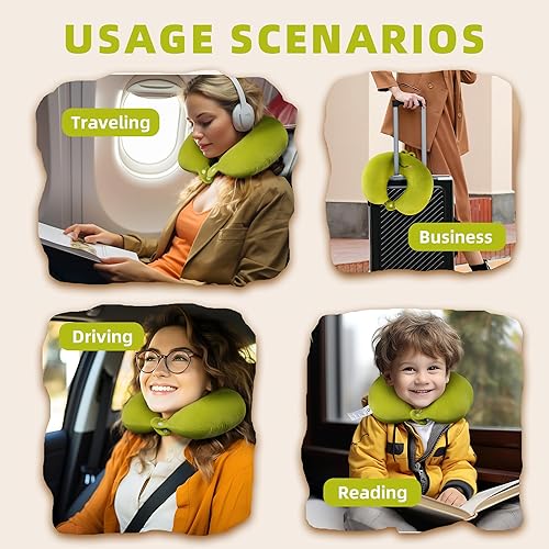 Miniatura 4 de Homerchant Almohada de viaje para niños y adultos, almohadas cervicales para aviones para dormir, viajes, convertible, ajustable, suave, de felpa,