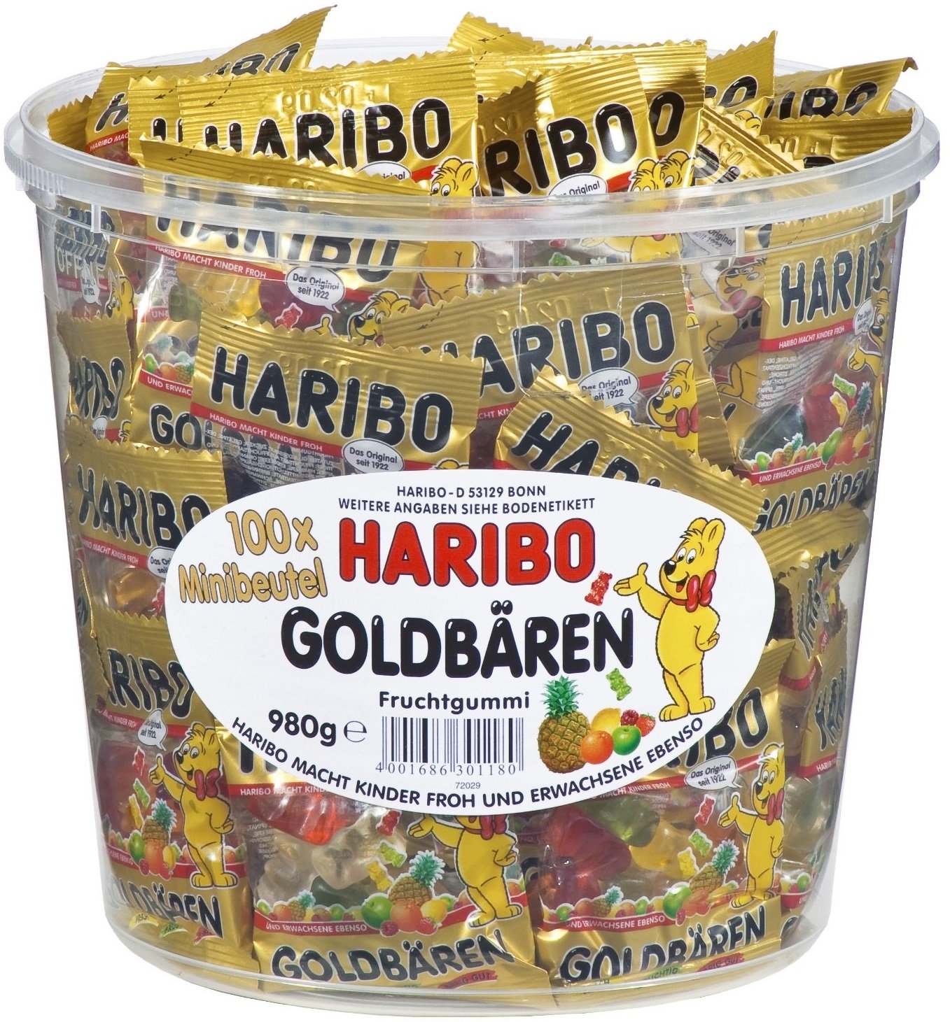 Süße Freude im Großformat: Die Haribo Goldbären im 3er Pack.