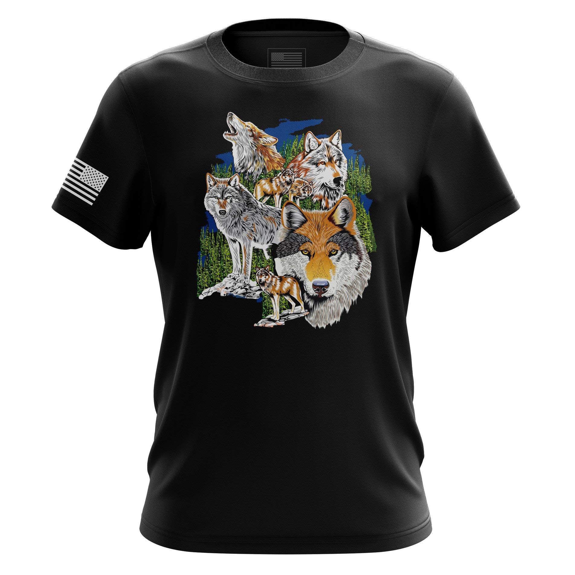 The Fighting ForcesU.S Flag Patriotic Made in USA Mens Tee