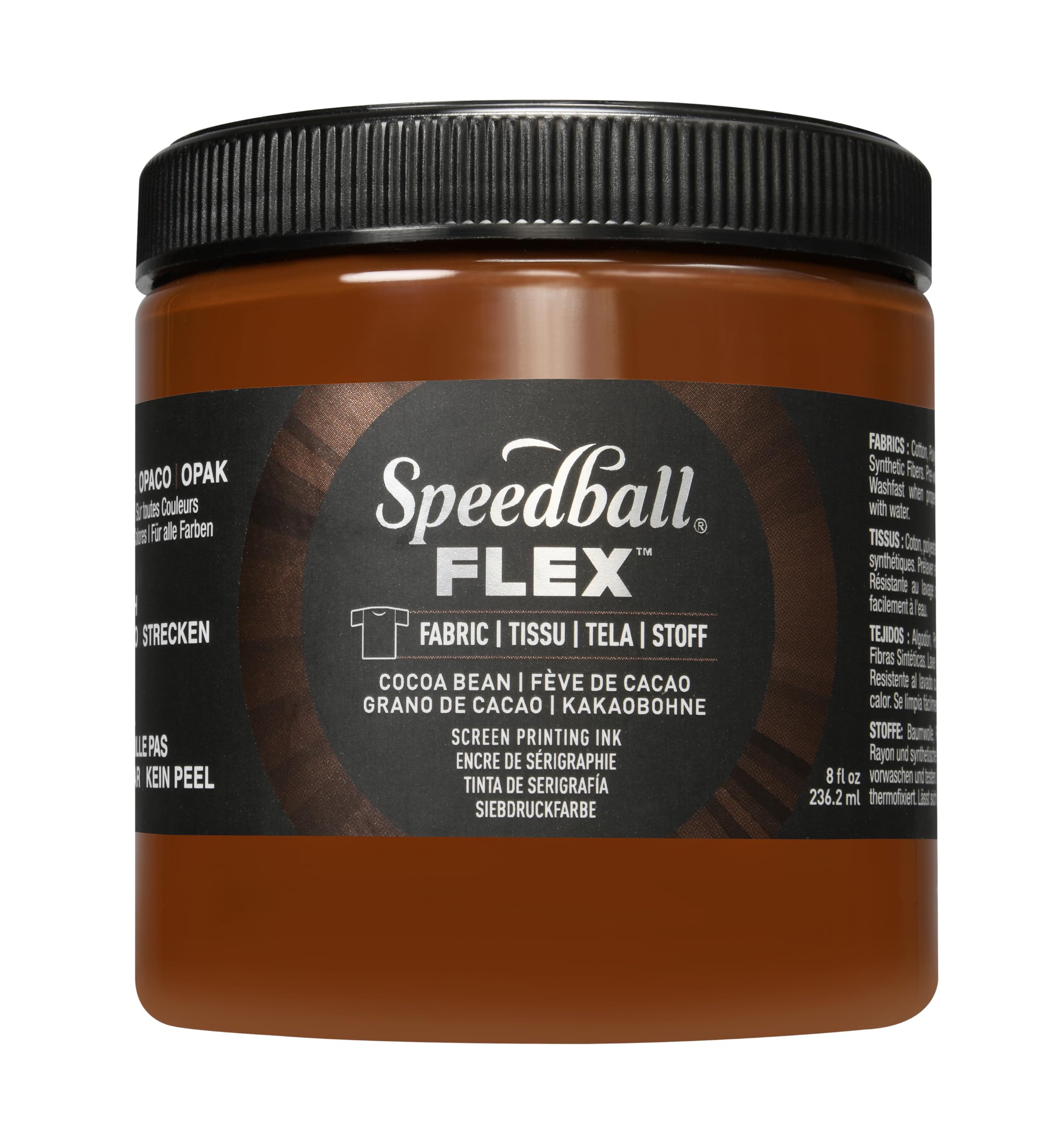 Speedball Flex Fabric Screen Printing Ink, 8-Ounce, Cocoa Bean for T-Shirt and Silkscreen Printmaking