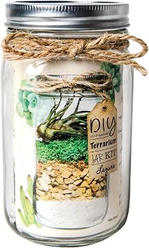 SuperMoss 90410 Terrarium Jar DIY Kit Build Your Own Mini Garden in a Jar, Idea for Budding Gardeners, Creative Kids & Plant Lovers of All Ages, 32oz, Laguna