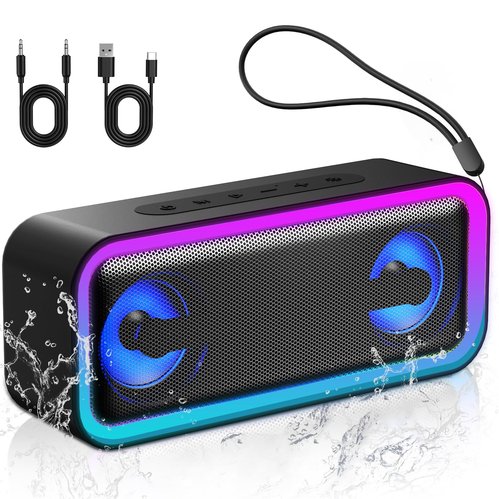 スピーカー・ウーファー Hanzon Speaker with Bluetooth mic Amazon.com: Portable Bluetooth Speaker, 30W Loud Stereo Wireless