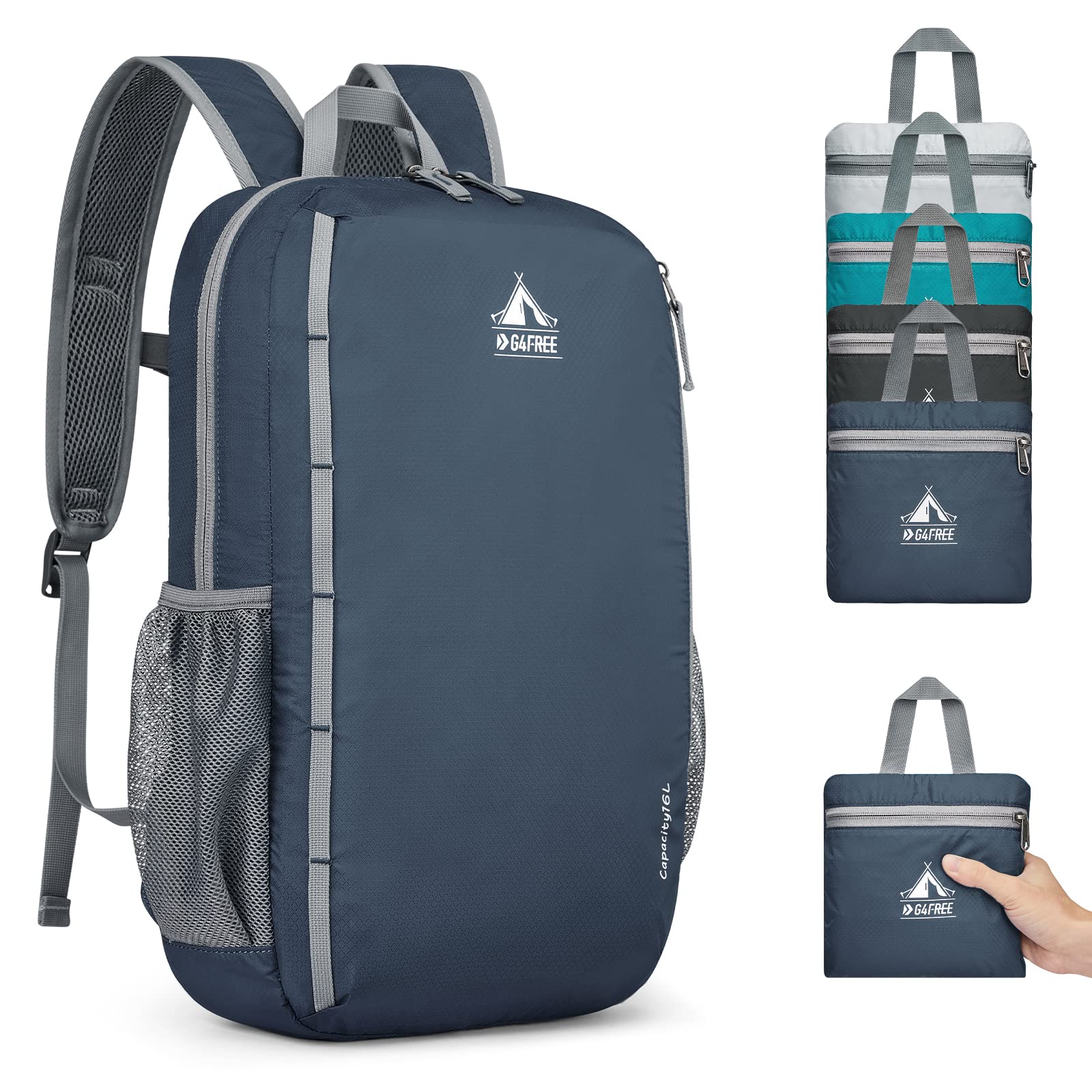 [G4Free] 16 L 軽量 ハイキング デイパック パッカブル スモール バックパック 防水 ショルダーバッグ 旅行 アウトドア メンズ レディース