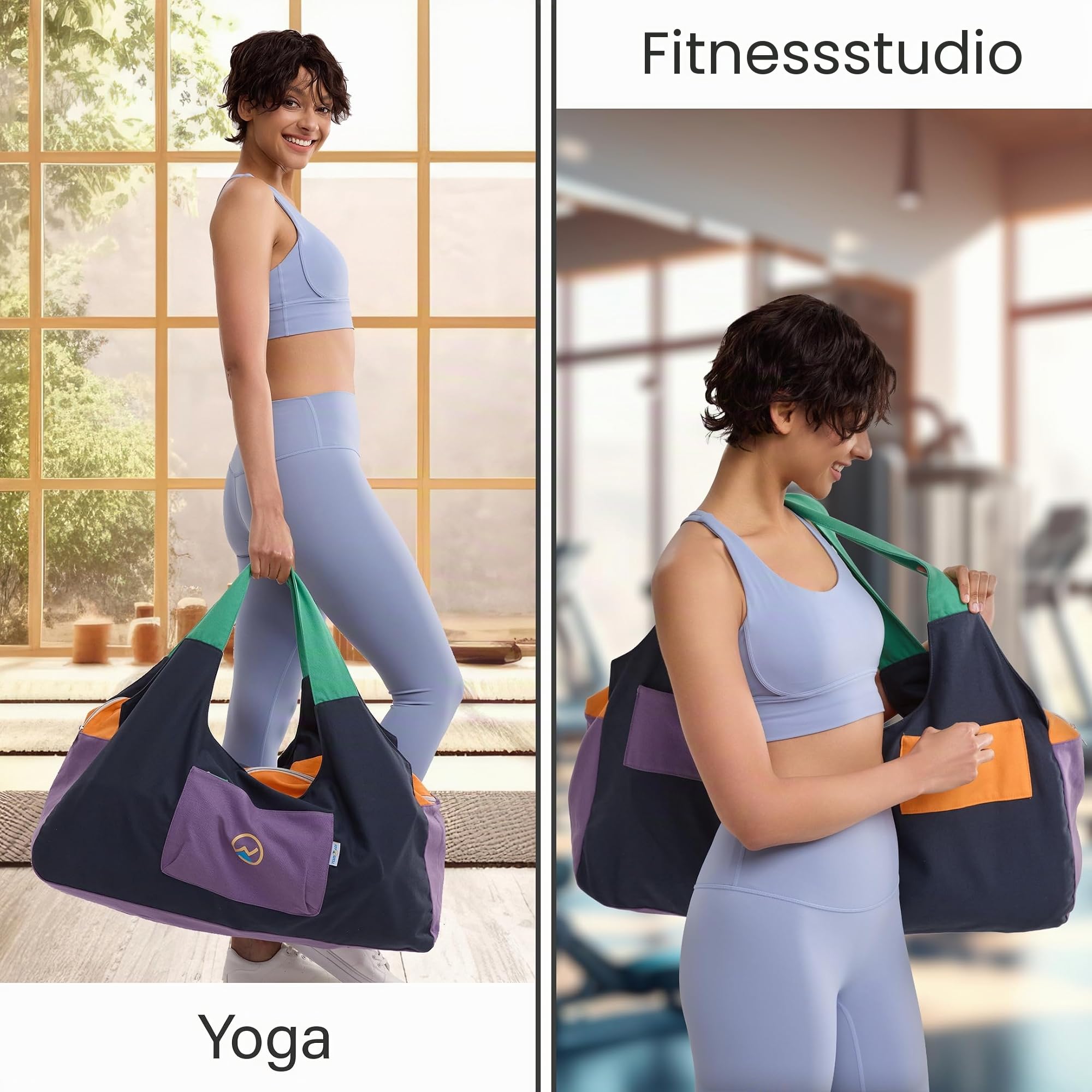JoYnWell Yogamatten-Tasche – Große Yoga-Tasche mit Yogamatten-Gurt, Reißverschluss und Taschen – Yoga-Tasche