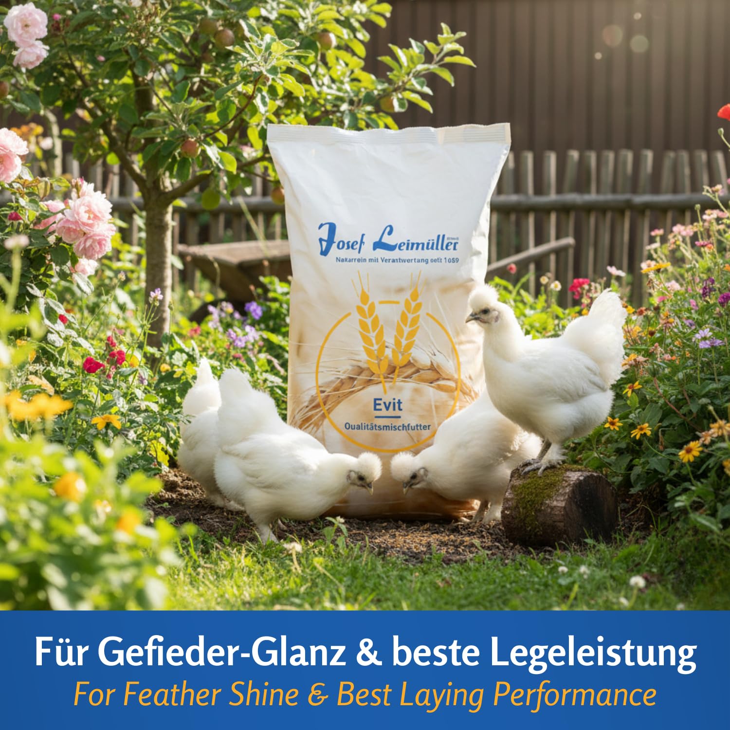 Leimüller Mangime per Galline Moroseta con Gamberetti - Mangime Premium per Galline Moroseta, Allevamento e Ovaiole - Senza Mais, 100% Senza OGM - Depolverato