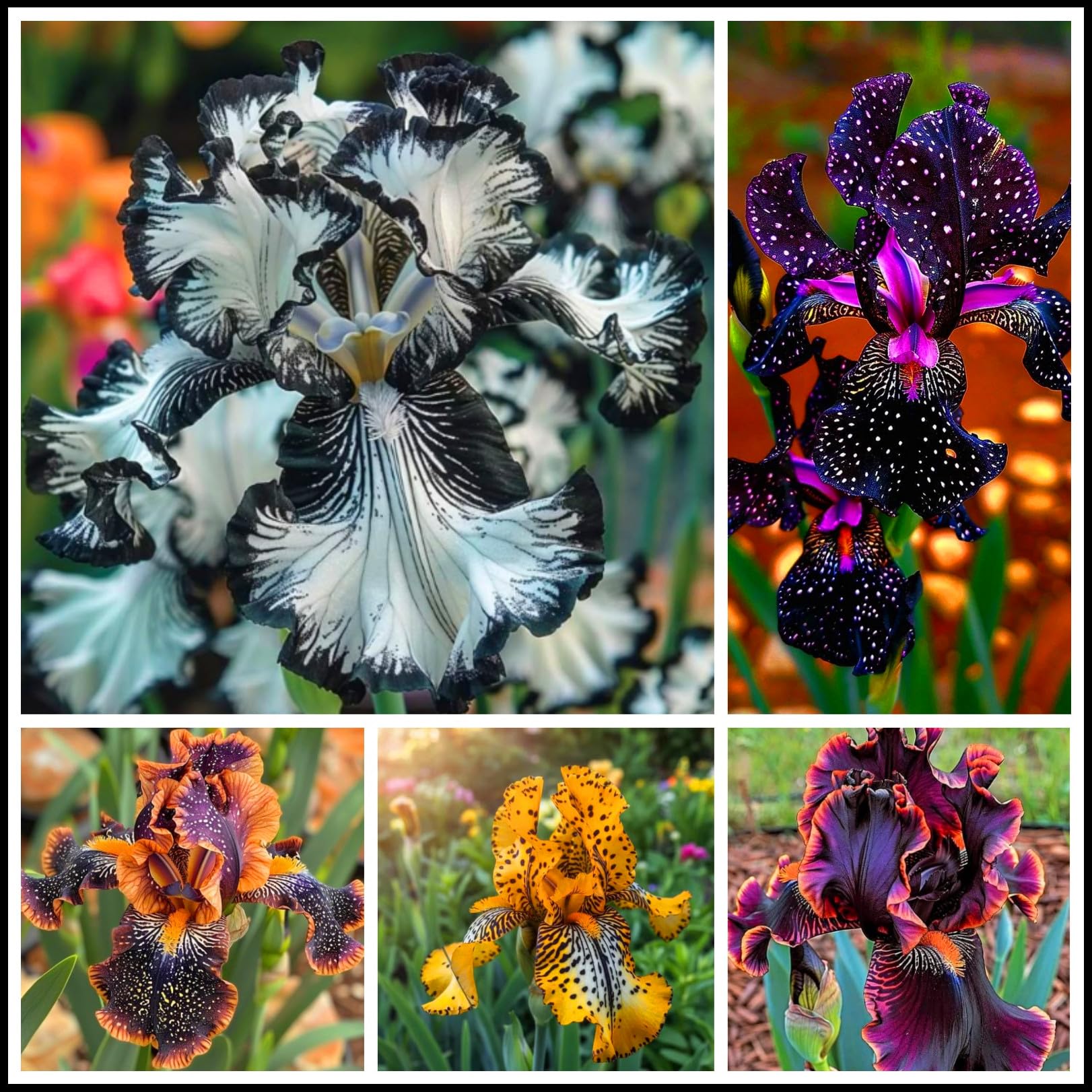 Outdoor Iris Bulbs, Now Available for Planting in the UK, Landscaping Flowers, iris Bulbs, Garden Flowers, Plant Bulbs, Natural and organicg-Hardy Perennial, Excellent Display-6 Bulbs-I