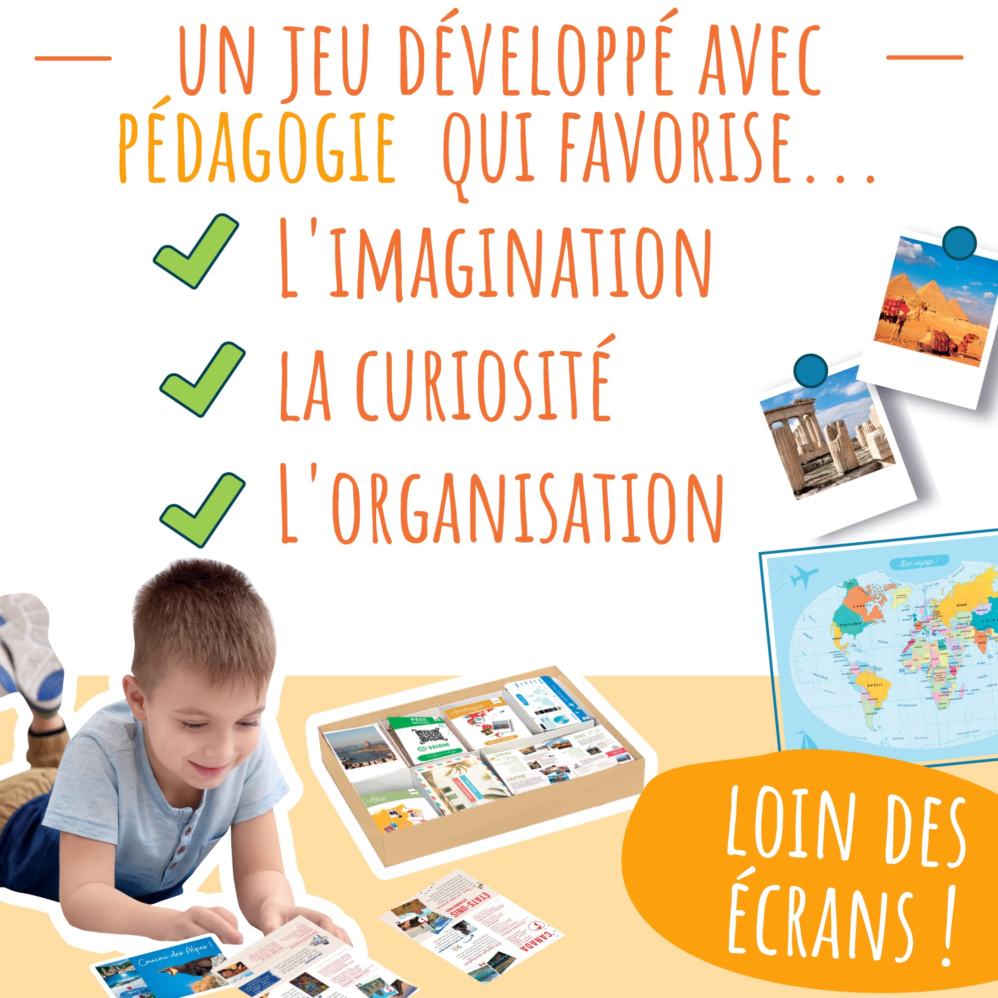Coffret Si Je Partais en Vacances - Jeu Éducatif 6-10 Ans - 50+ Accessoires Voyageur - Jouet Cadeau Enfant Fille Garçon - Fabriqué en France