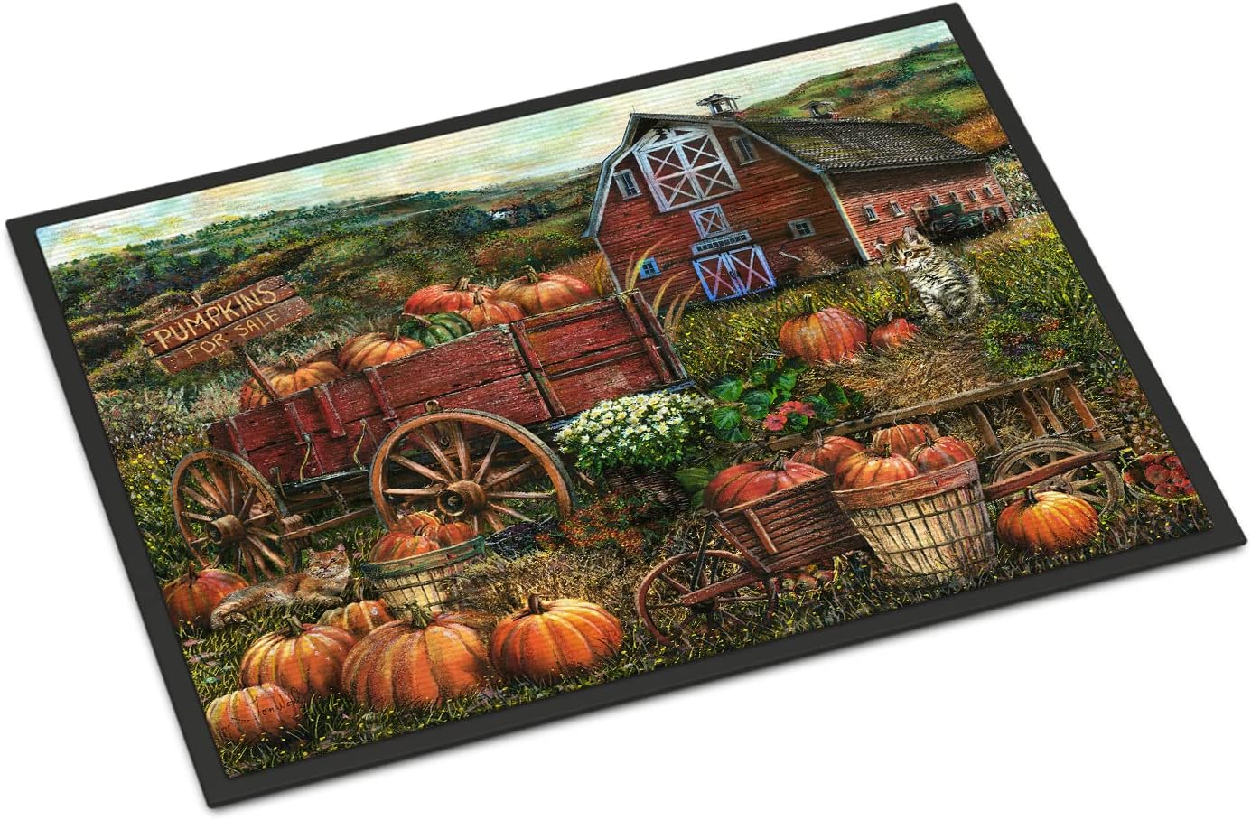 Caroline's Treasures PTW2008JMAT Pumpkin Patch and Fall Farm Indoor or Outdoor Mat, 24 x 36", Multicolor