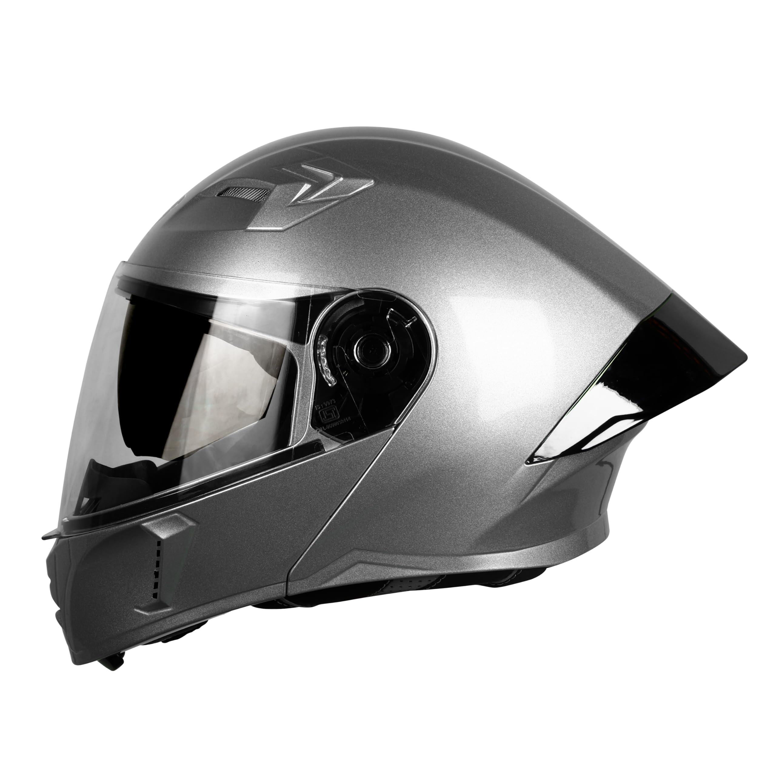 Steelbird SBA-20 7Wings ISI Certified Flip-Up Helmet with Black Spoiler for Men and Women with Inner Smoke Sun Shield (X-Large 620 MM, Glossy Silver) (B0CR69TX7Q) Amazon Price History, Amazon Price Tracker