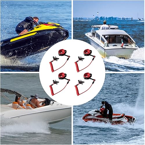 Miniatura 8 de 4 cordones para interruptor de barco con correa de muñeca de repuesto para interruptor de parada de emergencia de barco marino, cordón de seguridad