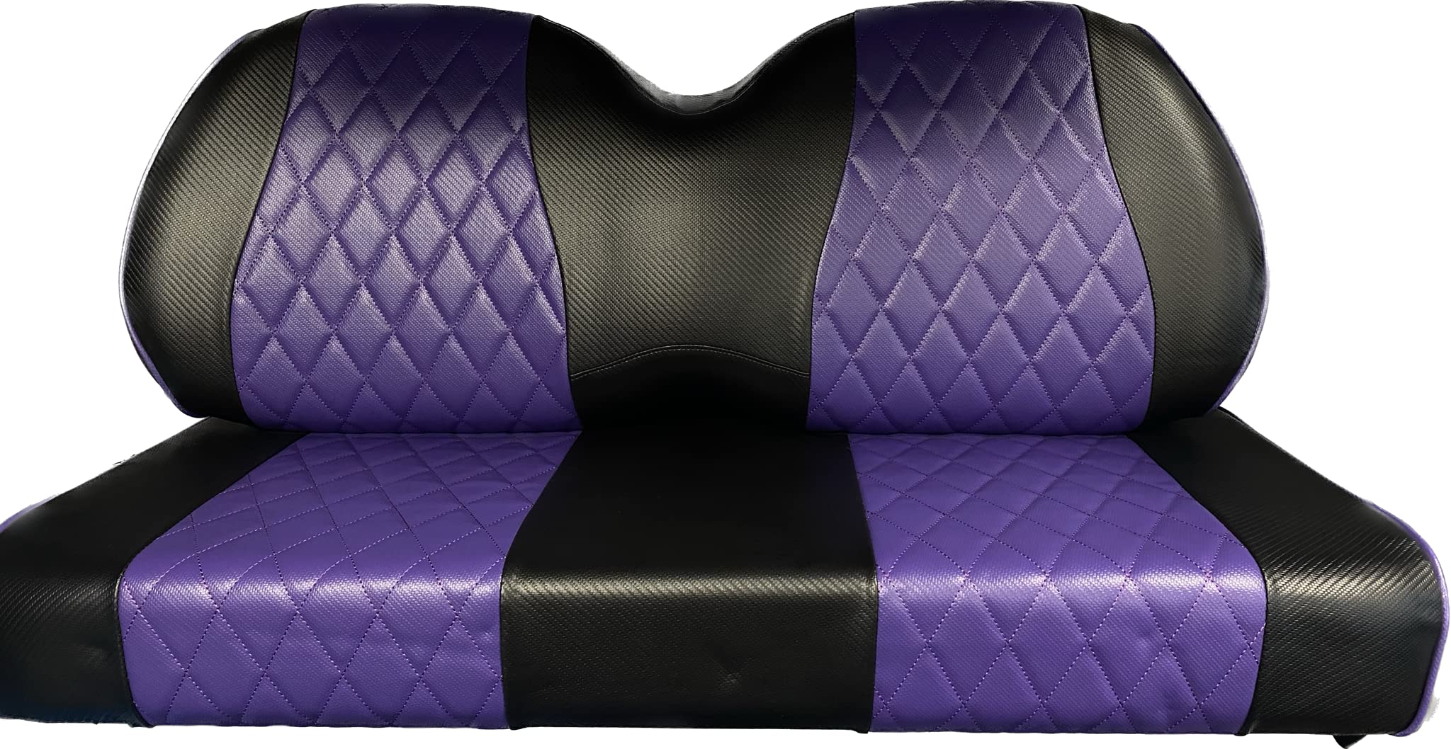 Club CAR Precedent Front & Rear Golf Cart Seat Covers Diamond Stitching (Black/Dark Purple)