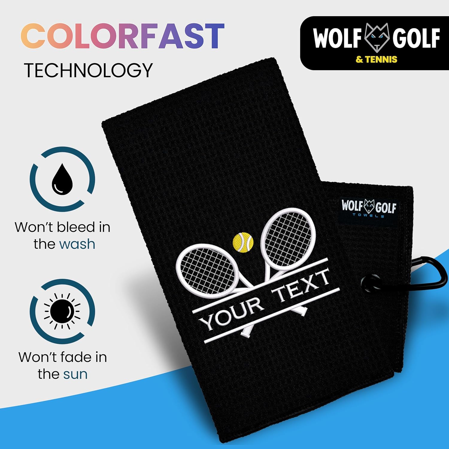 Personalized Tennis Towel | Embroidered for Men and Women | Custom Court Accessory | Tennis Gifts