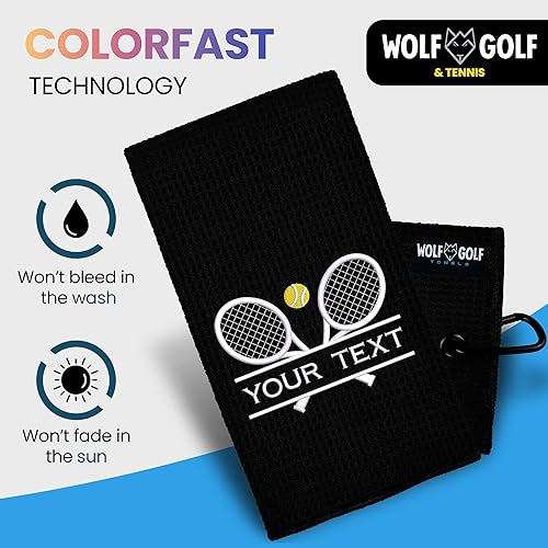 Miniatura 6 de Toalla de tenis personalizada  Bordada para hombres y mujeres  Accesorio personalizado para cancha  Regalos de tenis