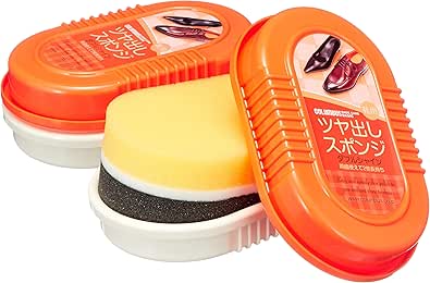 [コロンブス] 両面使えて簡単・便利な靴磨きスポンジ ダブルシャイン2個パック ムショク Free