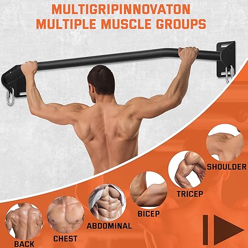 Miniatura 7 de Pull Up Bar Wall Mounted-Heavy Duty Joist Mounted Pull Up Bar-Premium Strength Training Pull-Up Bars-Fast and Easy Installation for Home and Garage