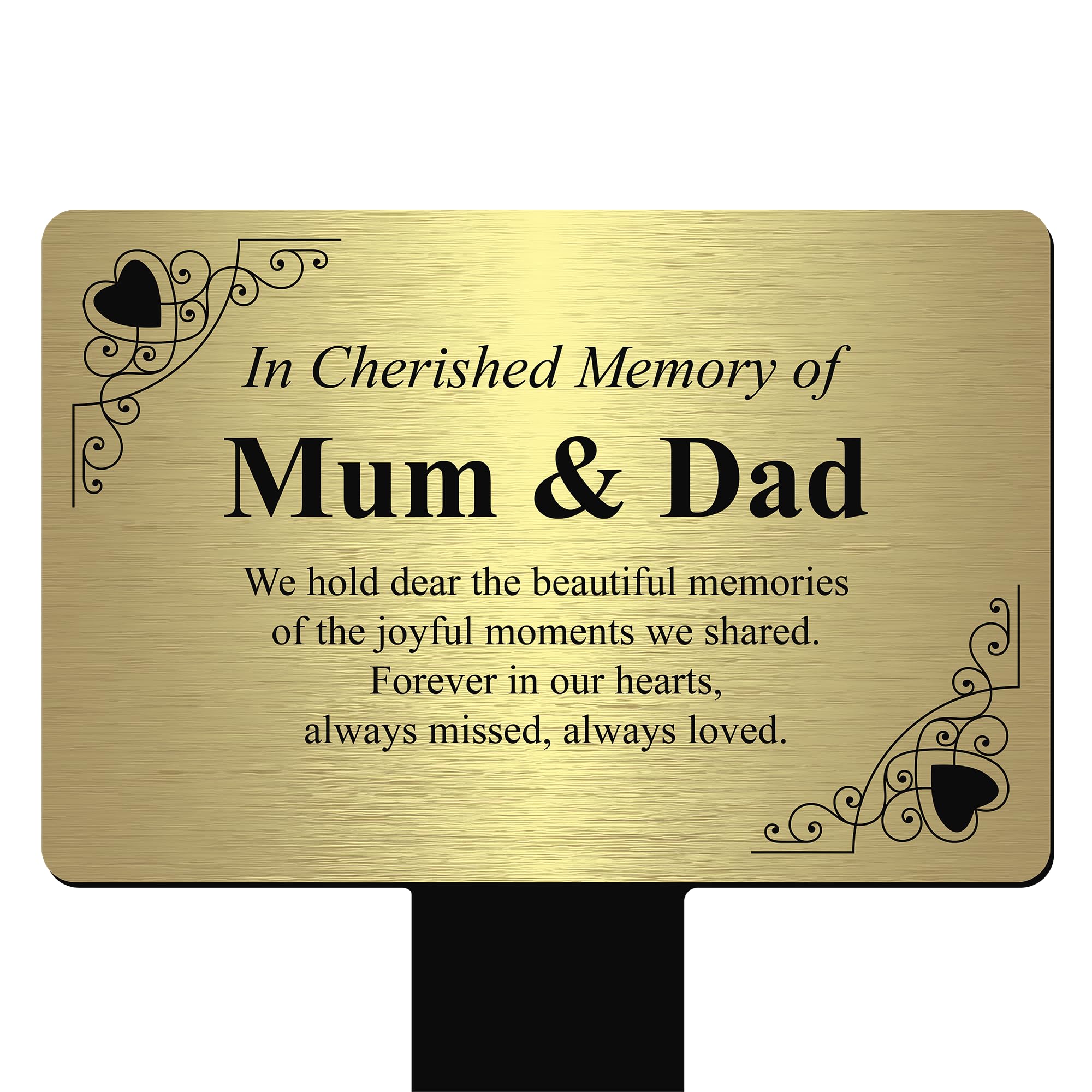 Custom Memorial Plaque β Personalised Bereavement Gifts, Gardens Ground Stakes & Grave Ornaments in Durable Acrylic, Waterproof & Hard-Wearing (Brushed Gold)