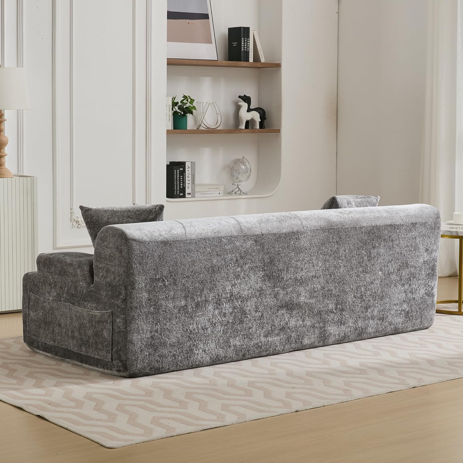 83.46'' Loveseat Sofa with High Density Foam Couch and 2 Pillows Included, No Assembly Required, for Small Space (Gray)