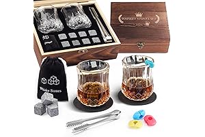 Unique 25 and Under Gifts for Men: Whiskey Stones and Glasses Set