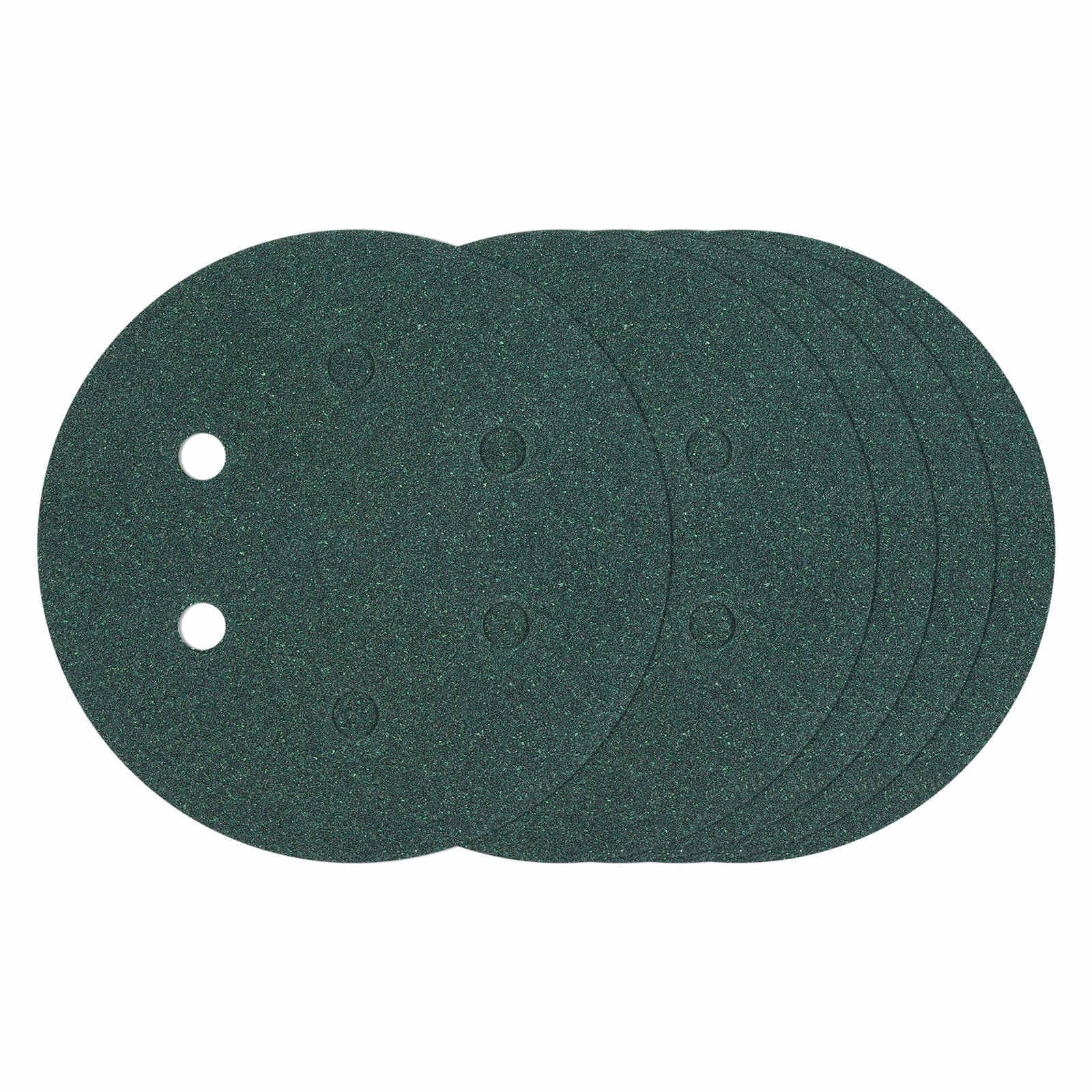 Kozelo 25 Pcs Sanding Disc 152 mm 60 Grit 6 Hole Hook and Loop Orbital Sandpapers Suitable for Metal Wood Furniture DIY Grinding and Polishing, Green