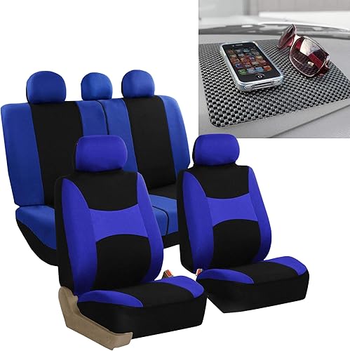 Miniatura 1 de Cubreasientos FH-FB030115 de FH GROUP, tela ligera y transpirable, compatibles con airbag, incluye almohadilla antideslizante para salpicadero
