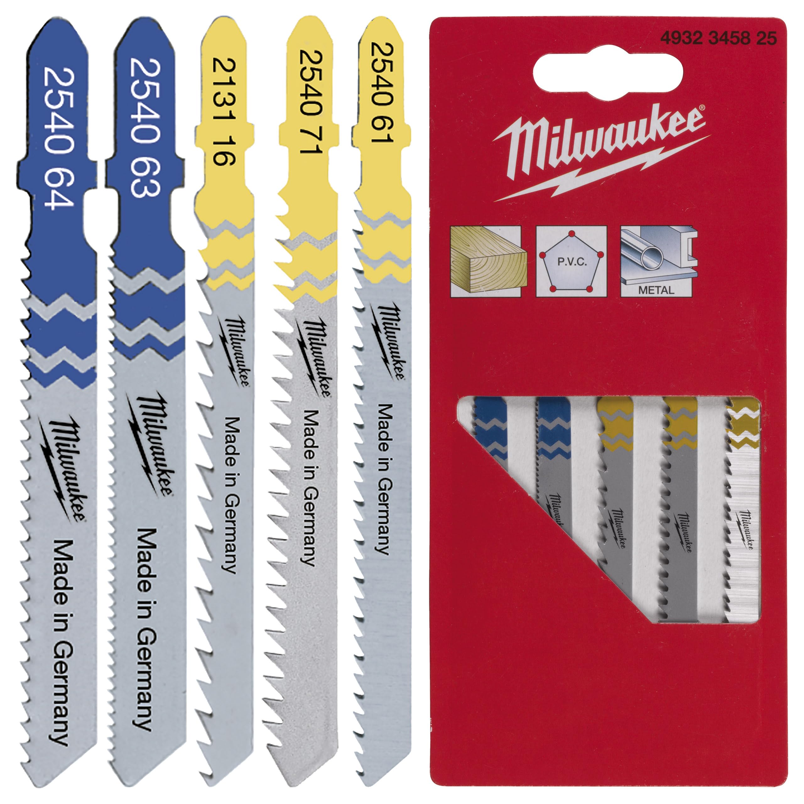 Milwaukee 4932345825 Wood Metal Jigsaw Blade Set 5pc