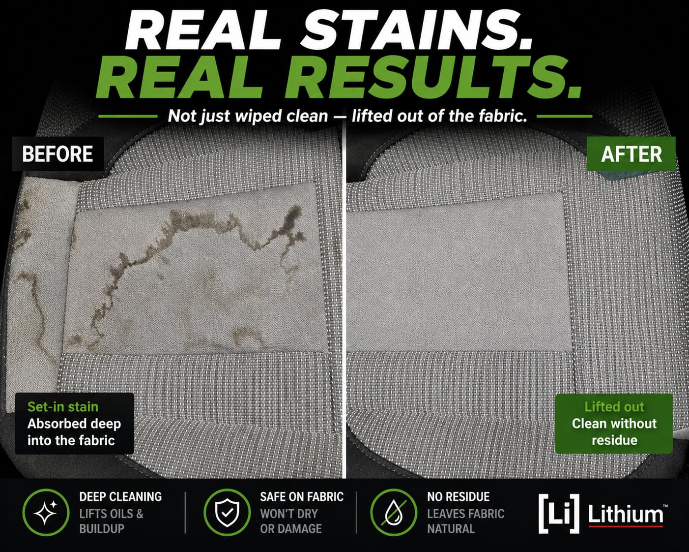 Limpiador de litio Hyper Cleanse limpiador multiusos última ciencia en la limpieza de cuero plástico alfombra vinilo elimina las manchas más duras protege penetra incluso grietas y plantas. 16 oz