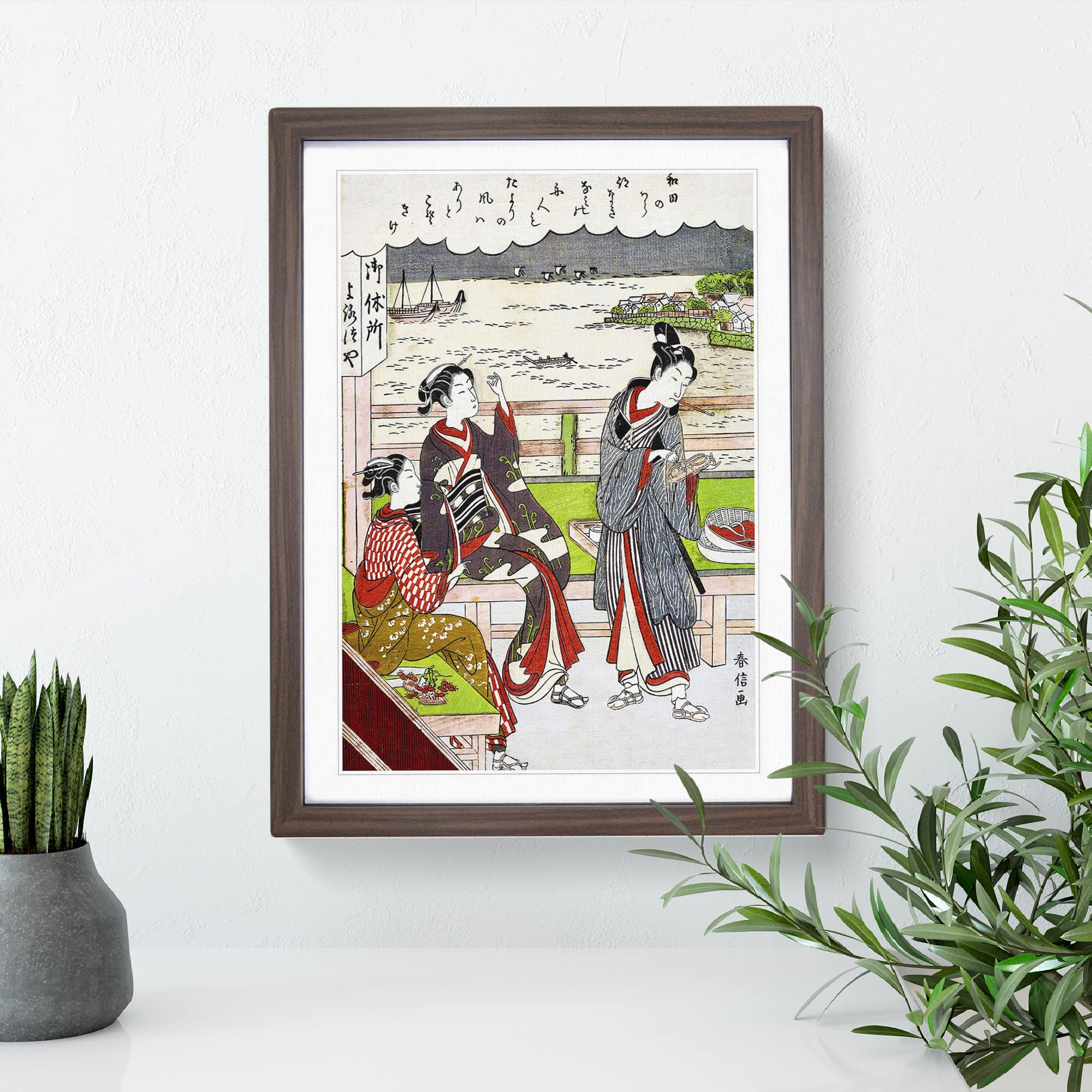 Two Women At A Teahouse By Harunobu Suzuki Asian Japanese Framed Wall Art Print - Image 3