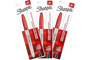 Sharpie Fine Point Red Ink Markers (Pack of 3)
