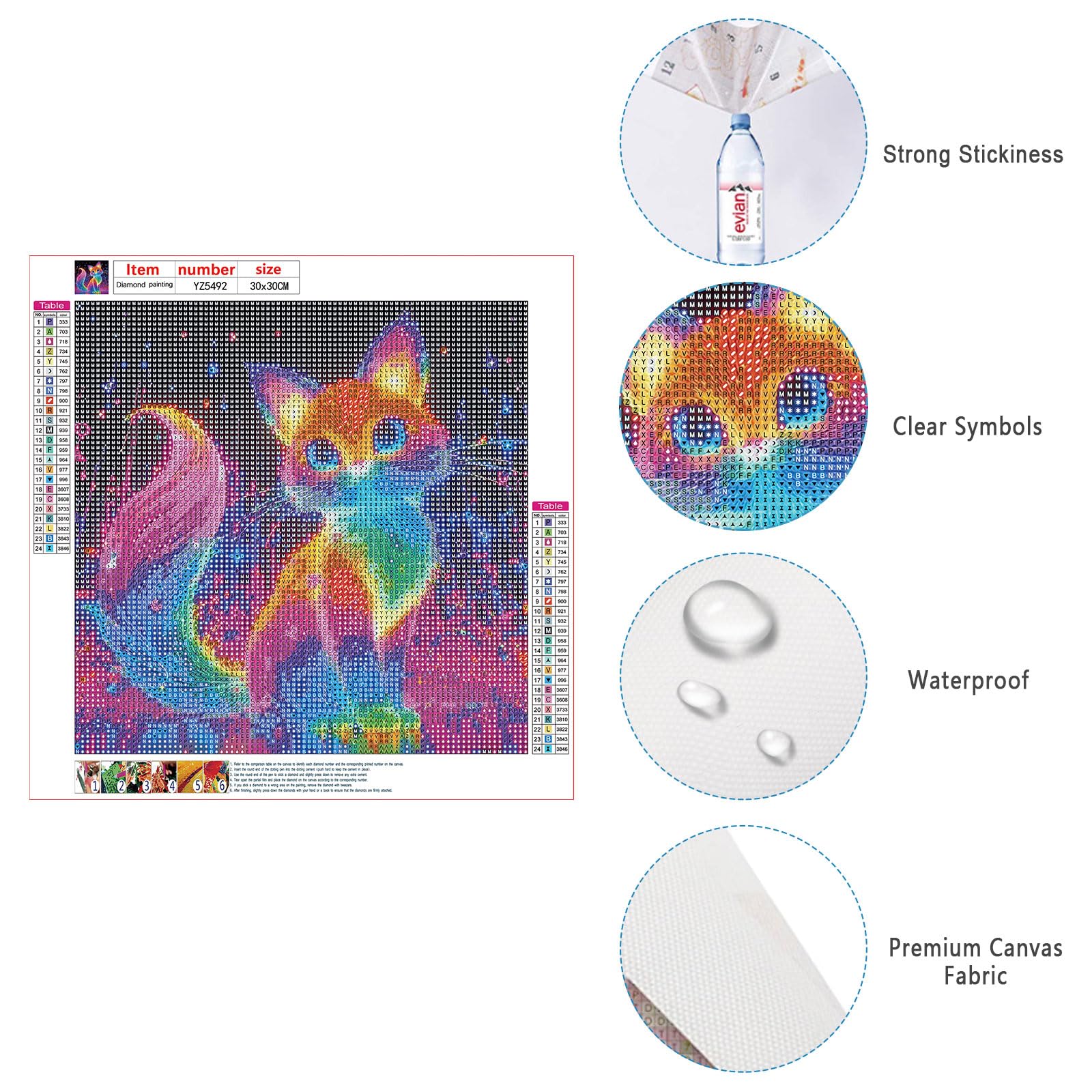Diamond Painting Chat, Kit Broderie Painting Diamant Lune, DIY Activité Manuelle Adulte, 5D