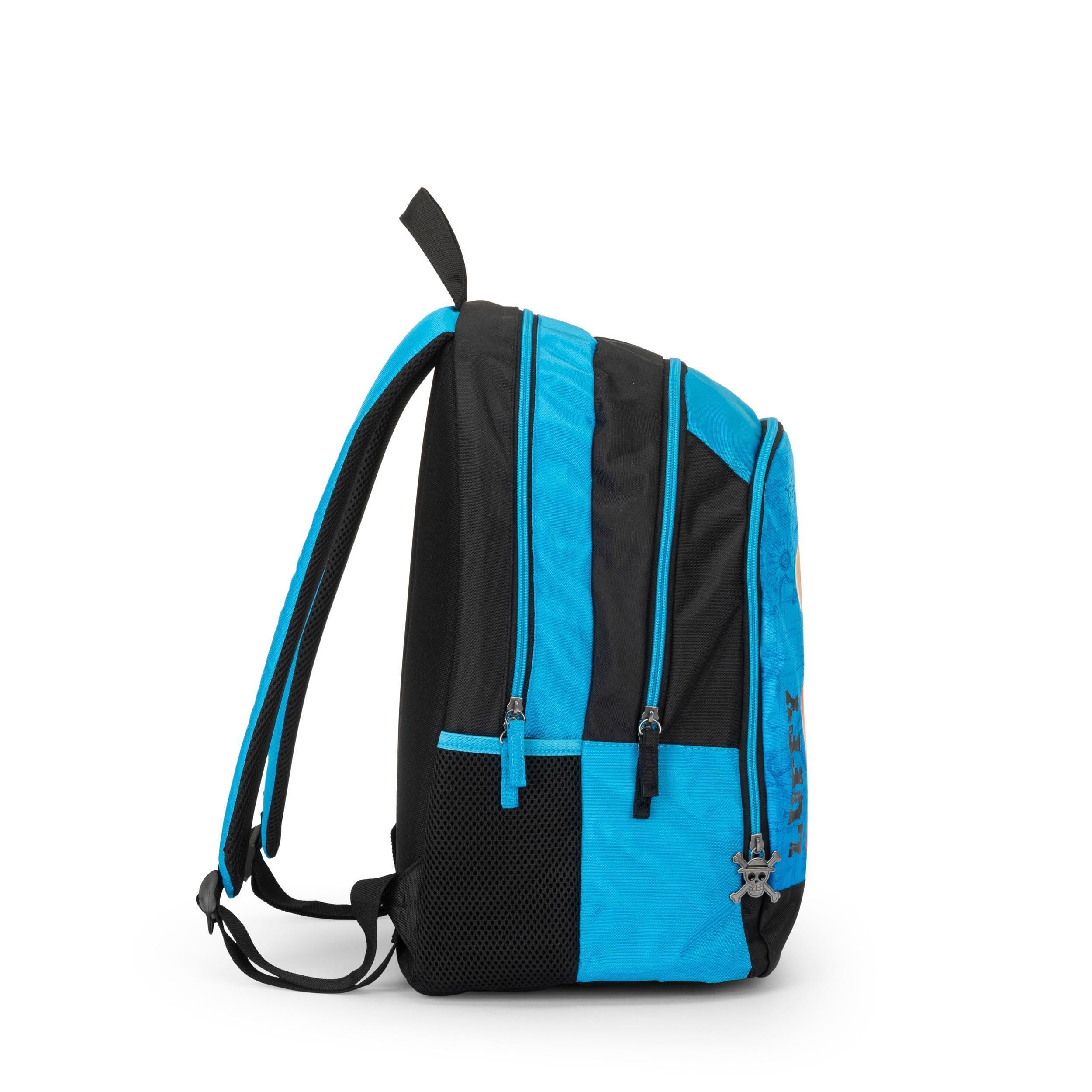 ONE PIECE - Zaino Scuola Ufficiale One Piece, con 2 Ampi Spazi Centrali, Capiente Tasca Frontale, Spallacci Regolabili e Imbottiti, Retro e Fondo Termoformati, 32x43Hx23cm