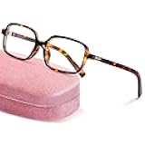 livho Blue Light Glasses for Women – Y2K Aesthetic Edgy Oval & Rectangle Frame & Blush Pink Case, 90s Vibe Screen Protection