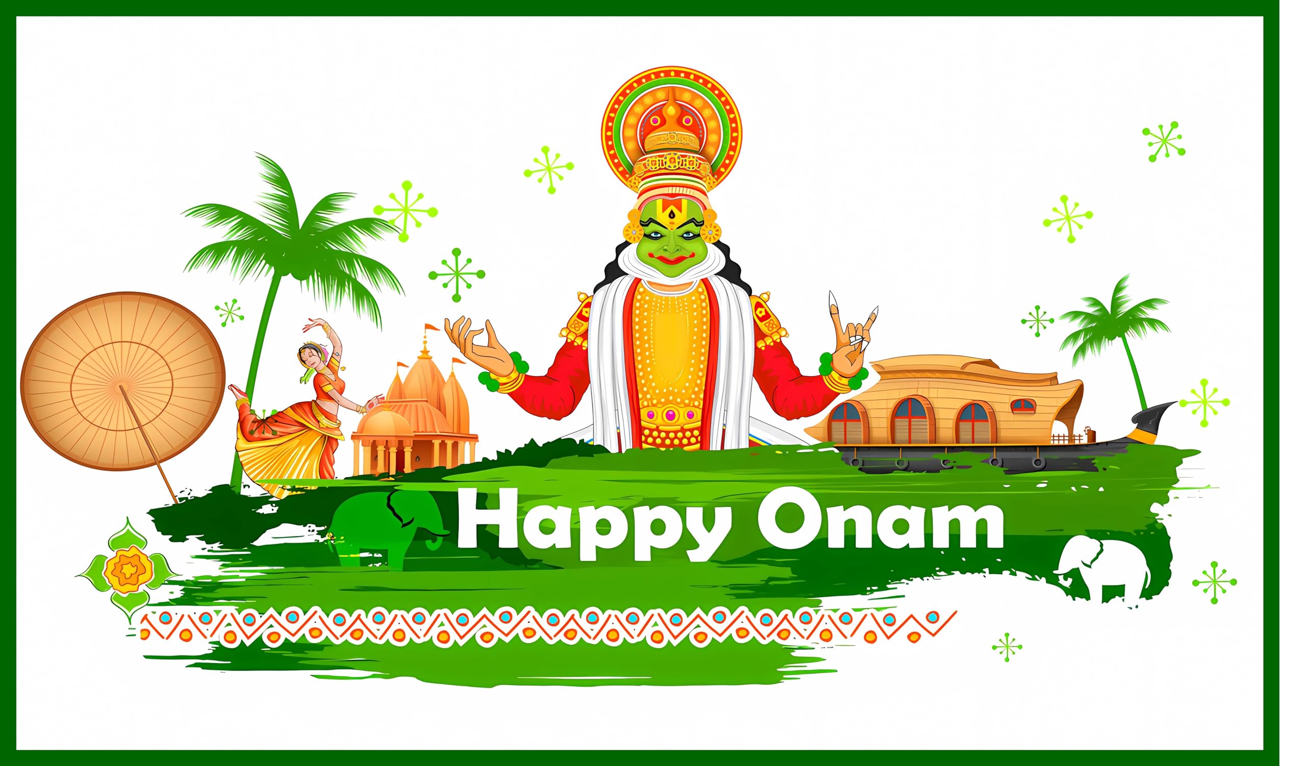Backdropon Onam Background Showing Culture of Kerala Design Backdrop Cloth for Pooja Decoration Traditional Background Curtain Cloth for Festival Size 5 Feet Height and 8 Feet Width(5 * 8)-image-47