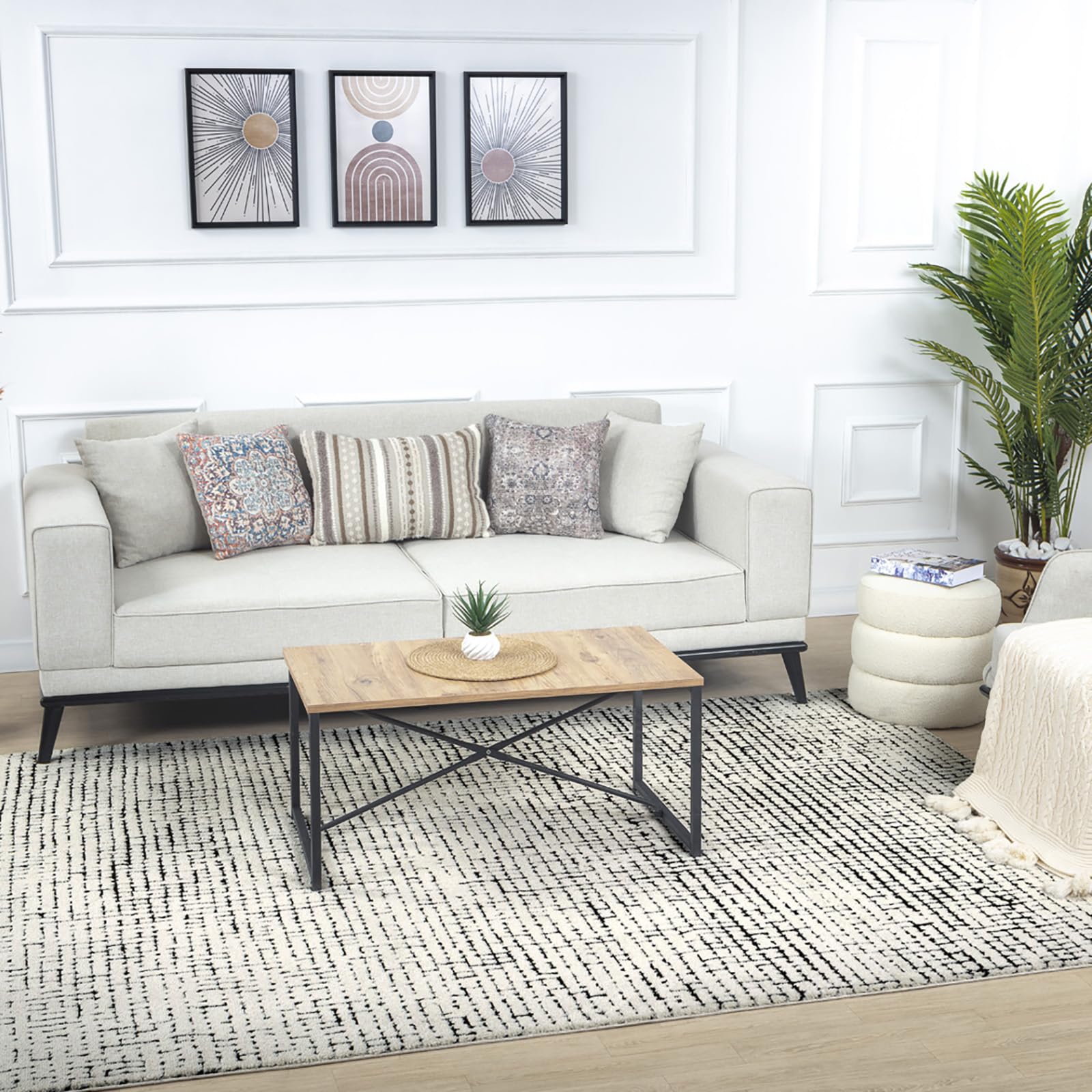 Livabliss AMANDINE - Modern High Pile Rug - 200 cm x 275 cm - Black
