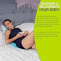 Vista 5 de ProsourceFit Ki Acupressure Mat and Pillow Set with 100% Natural Linen for Back/Neck Pain Relief and Muscle Relaxation Natural Aqua