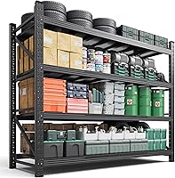 Letaya 71.3" W Heavy Duty Metal Garage Shelves - 5000 lbs Capacity 4-Tier Adjustable Storage Rack for Warehouse Basement Shop