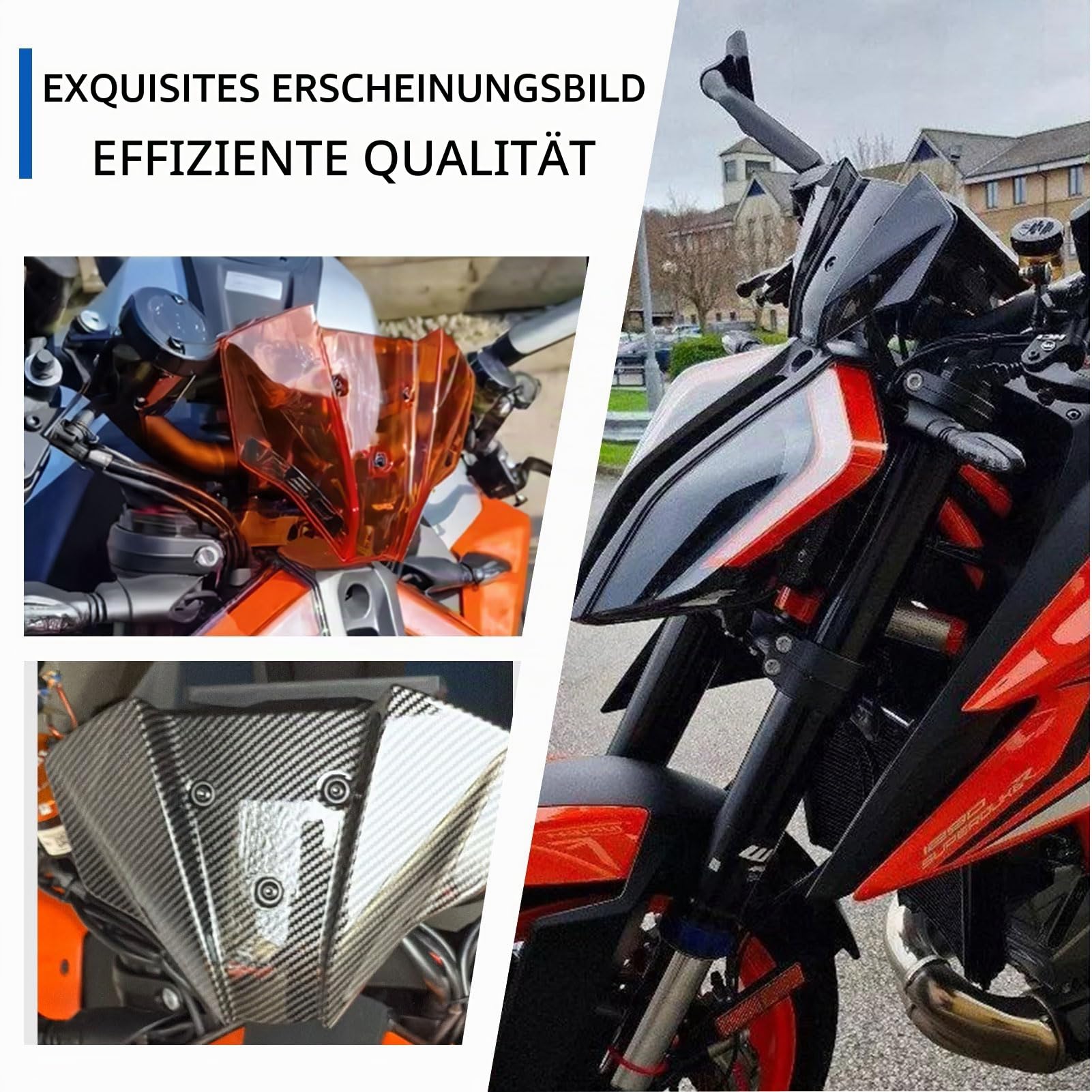 Motorrad Windschutzscheibe Windschutz Windabweiser Flyscreen Frontverkleidung Visier Visier fit for K&T&M 1290 SUPER Duke R 20-24 1290 SUPER Duke RR21-24/EVO 22-24 (Schwarzer Rauch)