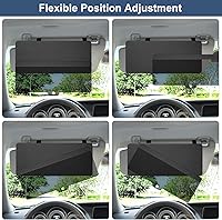 Vista 2 de NAZZO Extensor de visera solar para automóvil, bloqueador solar con lente de parasol de PC, posición ajustable de montaje magnético, protege