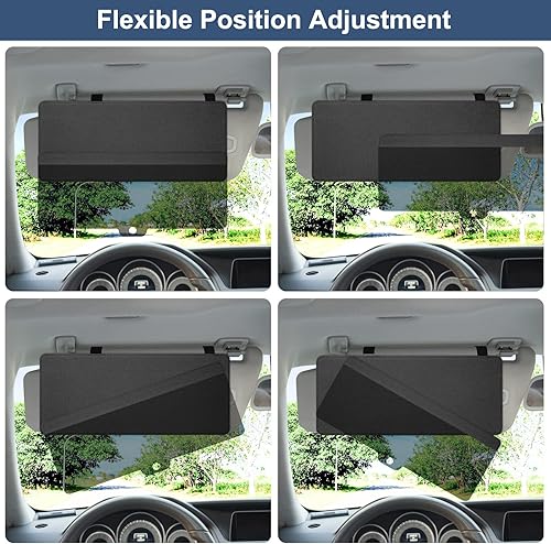 Miniatura 3 de NAZZO Extensor de visera solar para automóvil, bloqueador solar con lente de parasol de PC, posición ajustable de montaje magnético, protege del