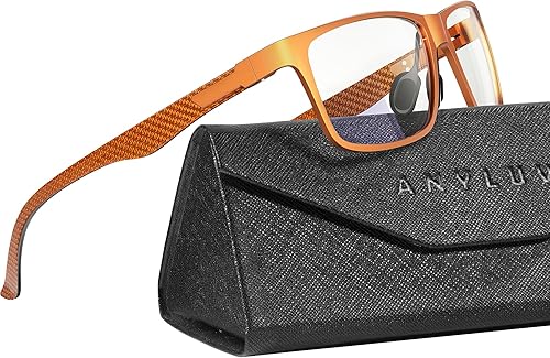 Miniatura 56 de ANYLUV Gafas de bloqueo de luz azul para hombre, gafas de juegos de computadora, ligeras, de metal Al-Mg, protección ocular antifatiga ocular
