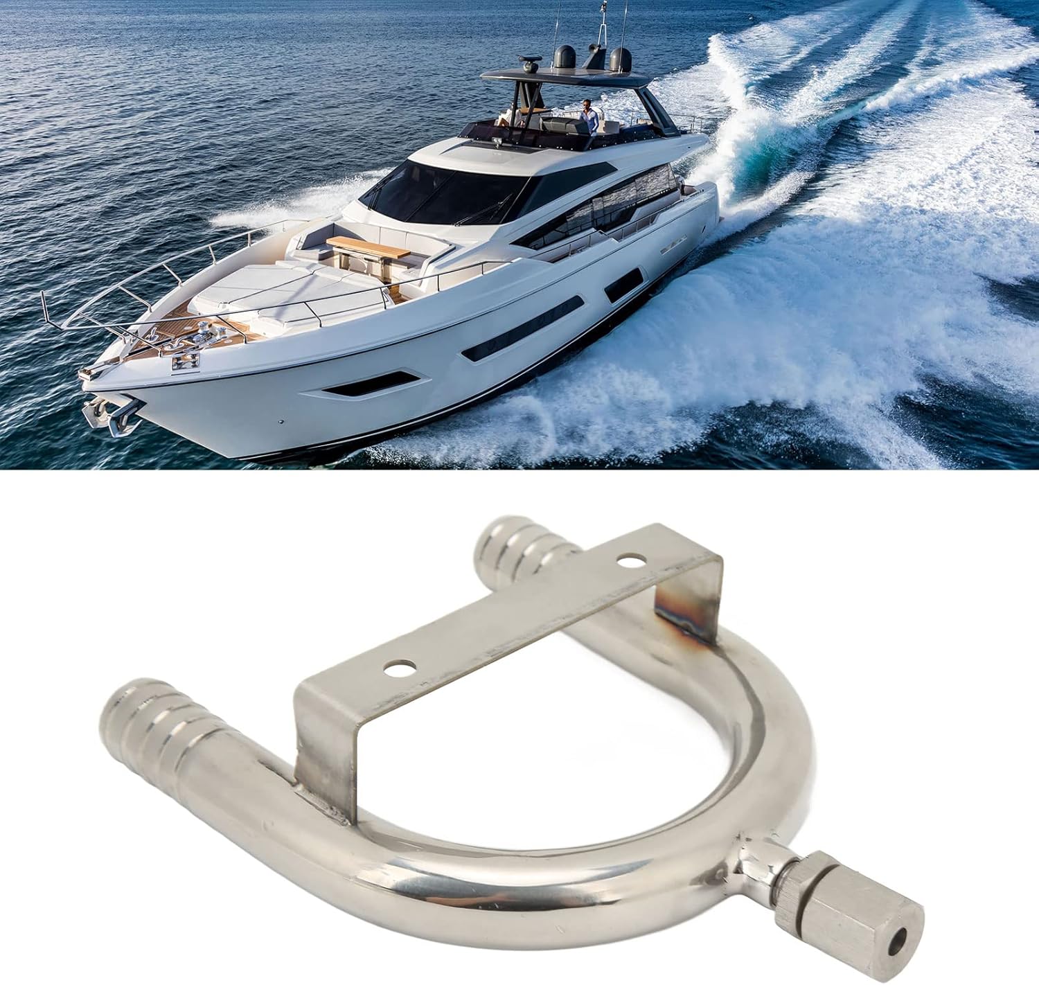 Vent Ring, 19.6mm Siphon Vent Ring & Siphon Break Vent, 316 Stainless Steel Polished, for RV Sewer Hose Bracket Mounting, Boat Yacht Marine Plumbing Hardware