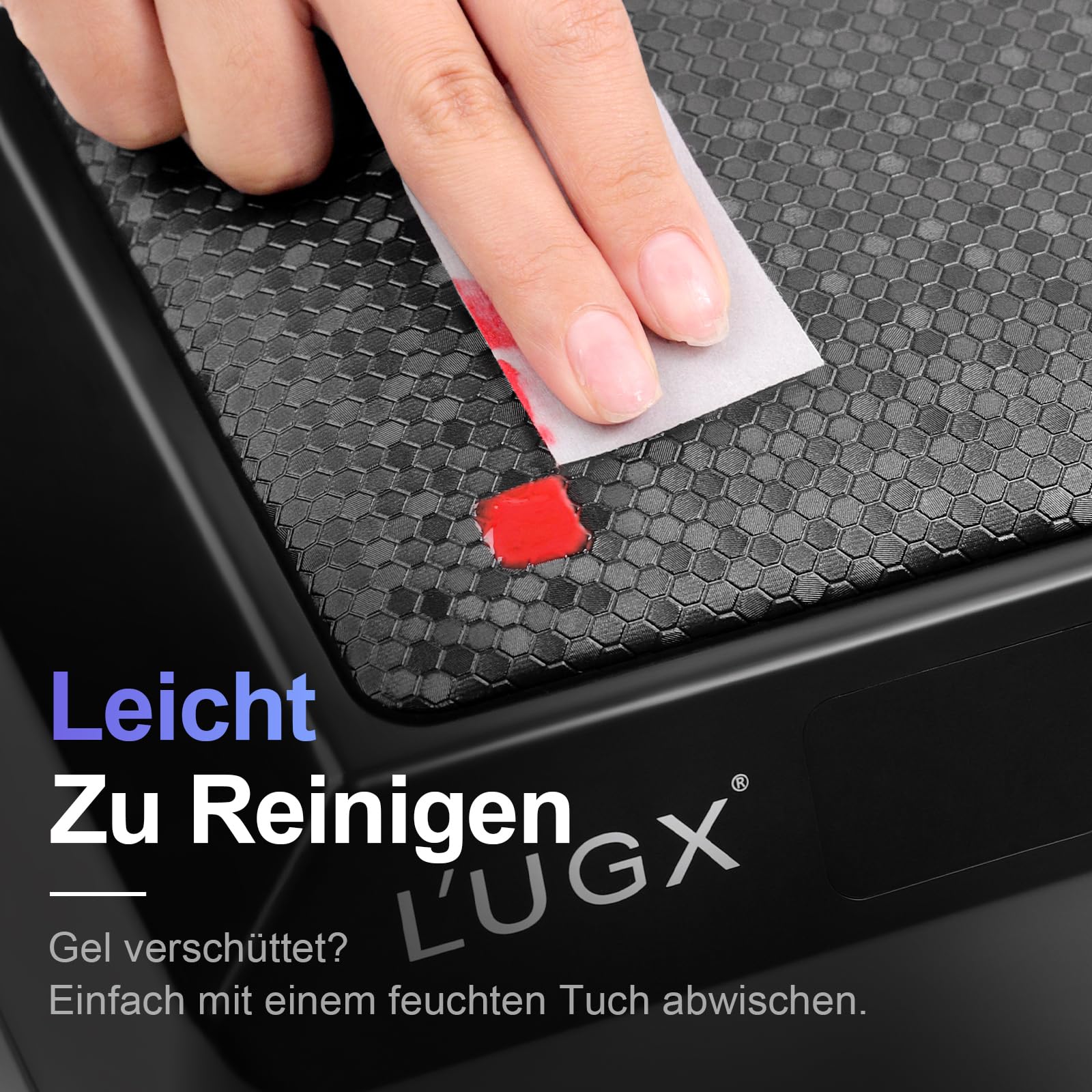 L'UGX UV Lampe für Gelnägel 72W – Professionelle Nagellampe mit Handauflage, große Led Lampe Nägel für Maniküre & Pediküre, Zuhause & Studio-Schwarz-205