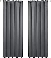 Vista 2 de LEMOMO Cortinas opacas grises, 52 x 84 pulgadas, juego de 2 paneles de cortinas opacas con aislamiento térmico para oscurecer la habitación