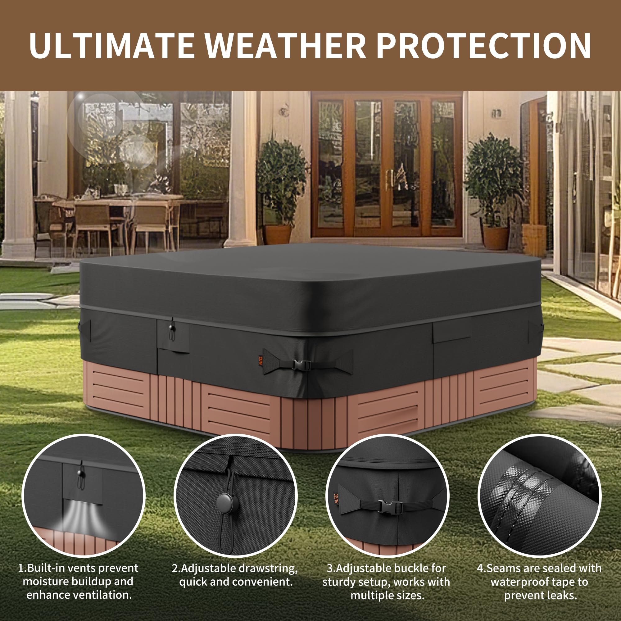 Spa Covers For Hot Tub Outdoor Waterproof And Weatherproof Hot Tub